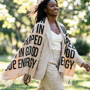 WRAPPED IN GOOD ENERGY - Scarf , Black Font