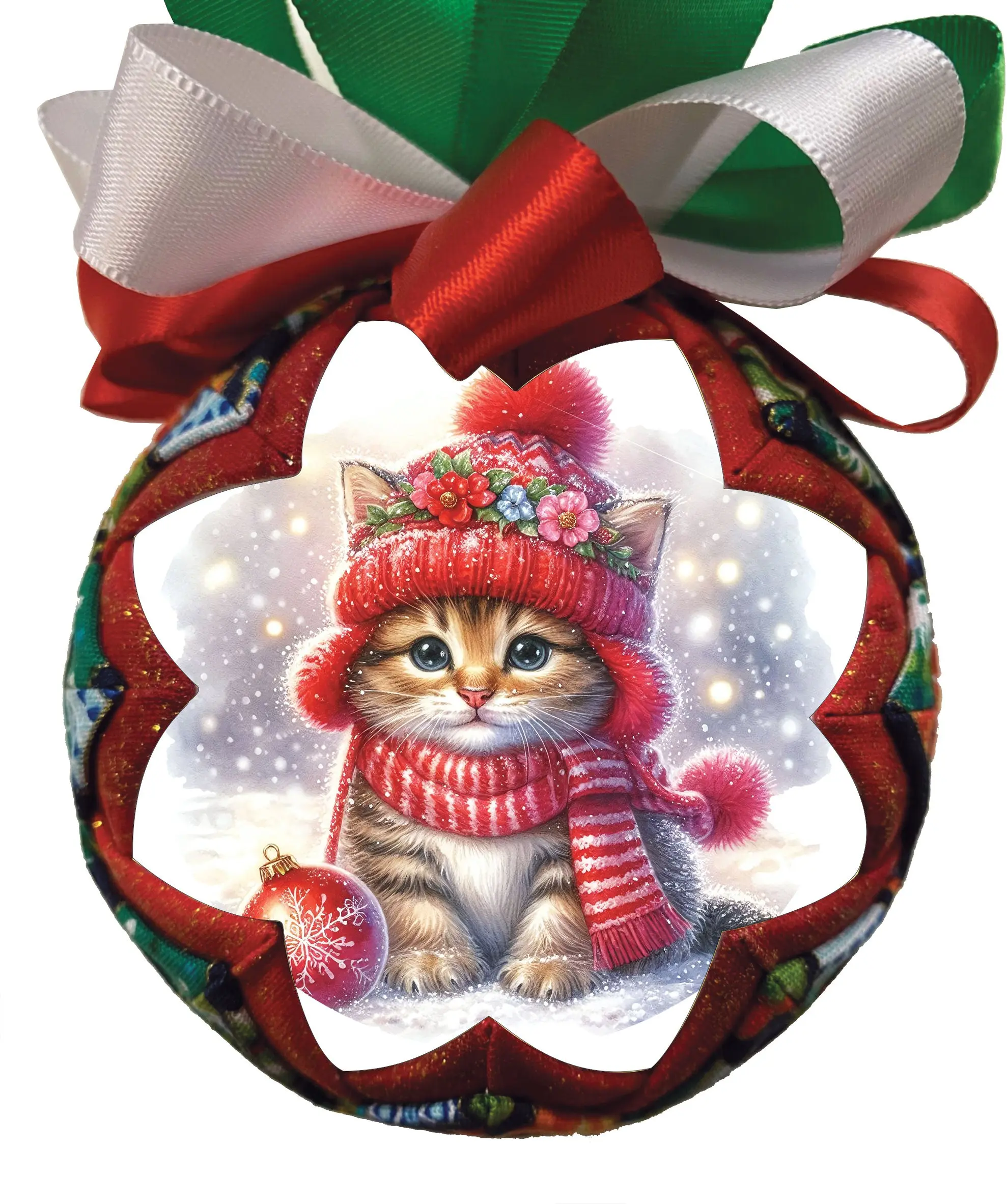 Christmas Kitten Quilted Ornament Kit