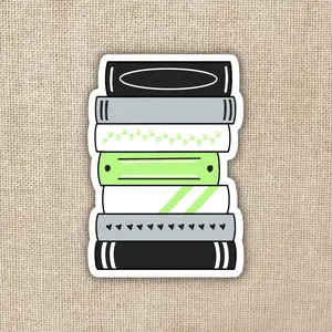 Agender Pride Flag Book Stack Sticker