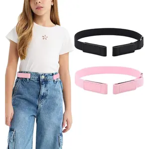 P-BLT02    Kids Elastic No Buckle Belt for Girls Toddler for Causal Pants Jeans