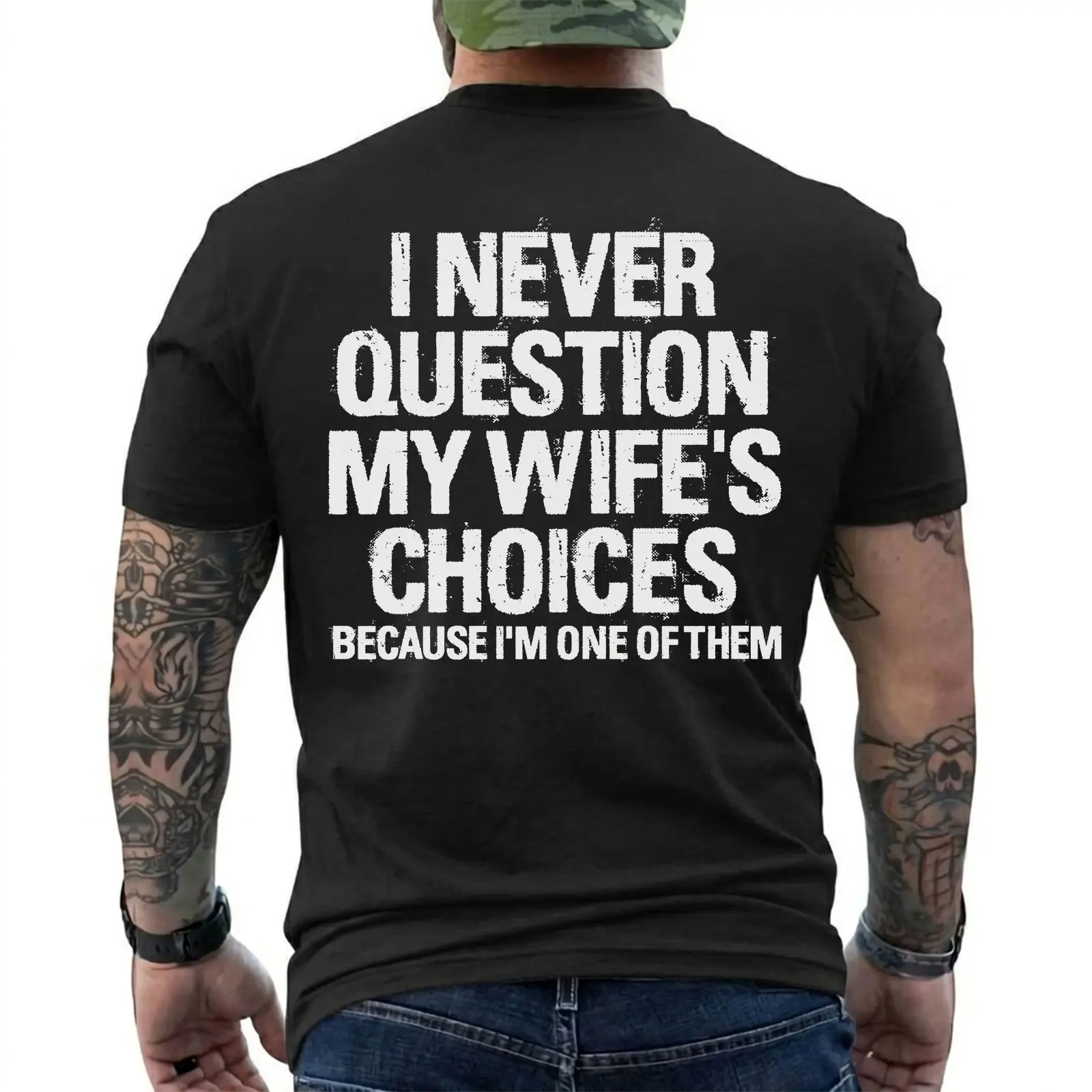 Men's Funny Wife's Choices T-shirt Birthday Gift Humor Shirt for Man Hubby Shirt, Short Sleeve Printed Graphic Shirt, Daily Casual Cotton Menswear