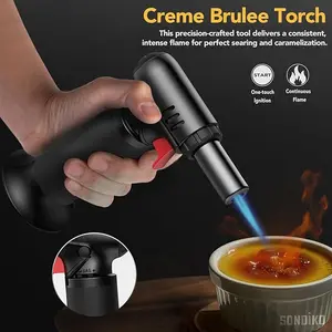 Butane Torch with Fuel Gauge S907, Refillable Soldering Torch with Adjustable Flame for Welding, Resin Art, Industrial(Butane Gas Not Included)