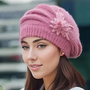 2025 Cozy Faux Fur Beret Hat - Soft, Thick, Warm, Classic Coldproof Ear Warmer For Women - Winter Accessory For Outdoor Activities Bonnet Knitting Beanie