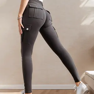 Four-Pocket High-Waisted Yoga Pants for Women - Comfortable and Elastic Waist Fitness Leggings for Outdoor Workout, Running, Hiking, and Yoga - Breathable, Quick-Drying, and Moisture-Absorbing