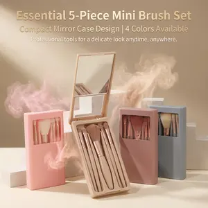 Portable synthetic fiber face makeup brush, soft bristles blush contour tool, women's daily beauty and personal care makeup tool.