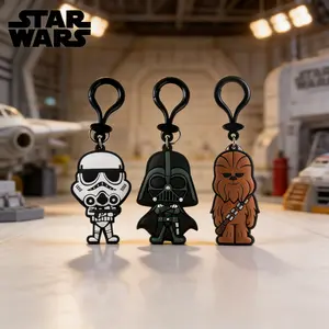 Star Wars Keychain 1Pc Officially Licensed Figurine Charms PVC Bag Clip Anime Figure Collector Keyring Backpack Decor Stormtrooper Darth Vader Chewbacca