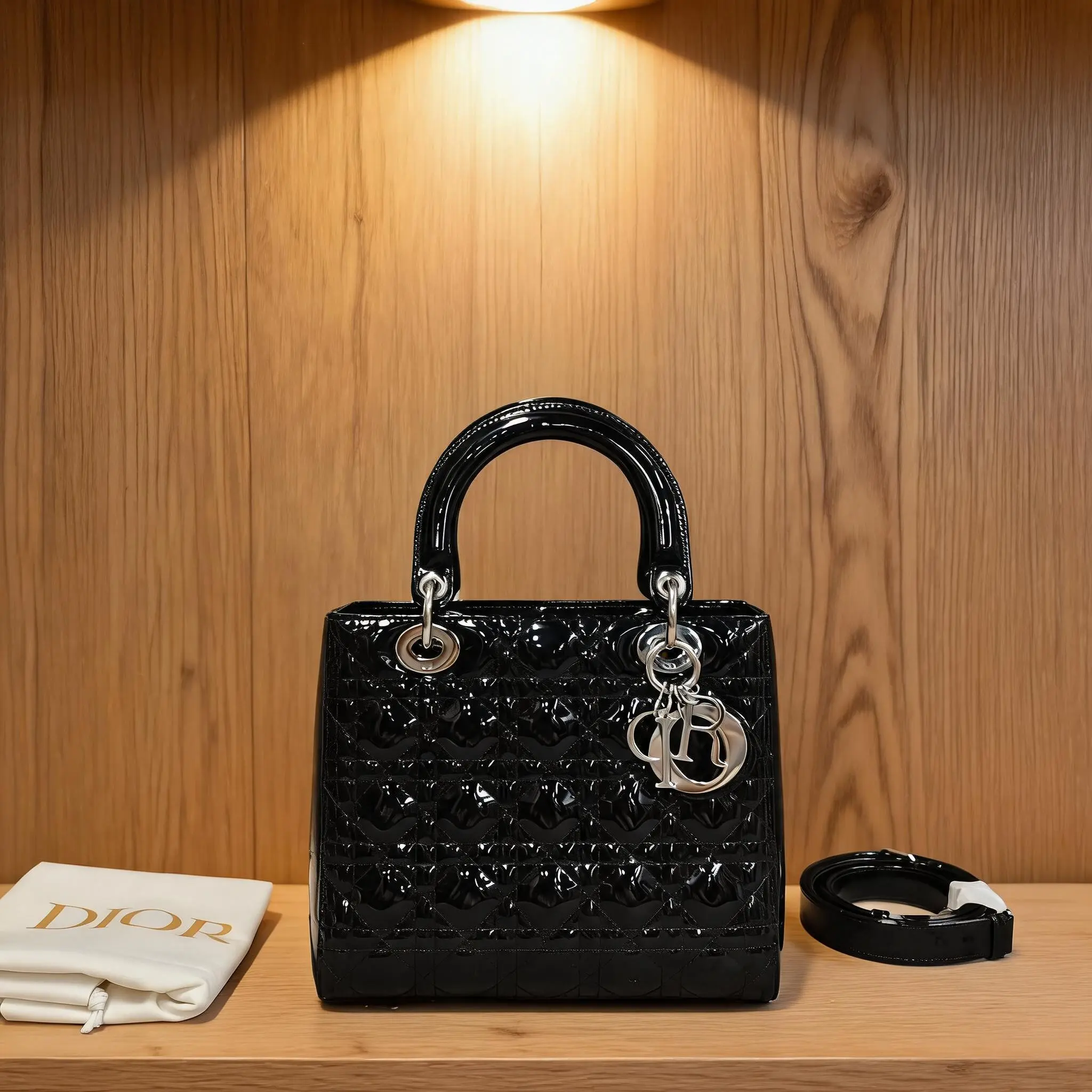 Pre-owned Dior Patent Shoulder Bag C0716999514