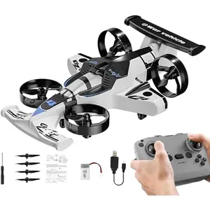Racing car and drone combination, remote-controlled flying car, foam material. Features include one-key takeoff, stable hovering, racing mode, and 360° aerial flips. An ideal and fun birthday gift.