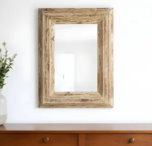 HomeRoots 484996 39 in. Natural Distressed Wood Framed Accent Mirror