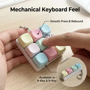 Portable Mechanical Keychain Fidget Toy – Colorful Silicone Keyboard Clicker, Durable Pocket Stress Relief Gadget for Adults & Women, Backpack Accessory with Tactile Button Decompression
