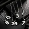 CaptainSteeL Personalized Number Pendant Necklace for Men - 24in Stainless Steel Chain, Sports Team Inspired Jewelry Accessory, Lightweight Waterproof Unique Cool Gifts for Men, Teens & Adults, Sohochic