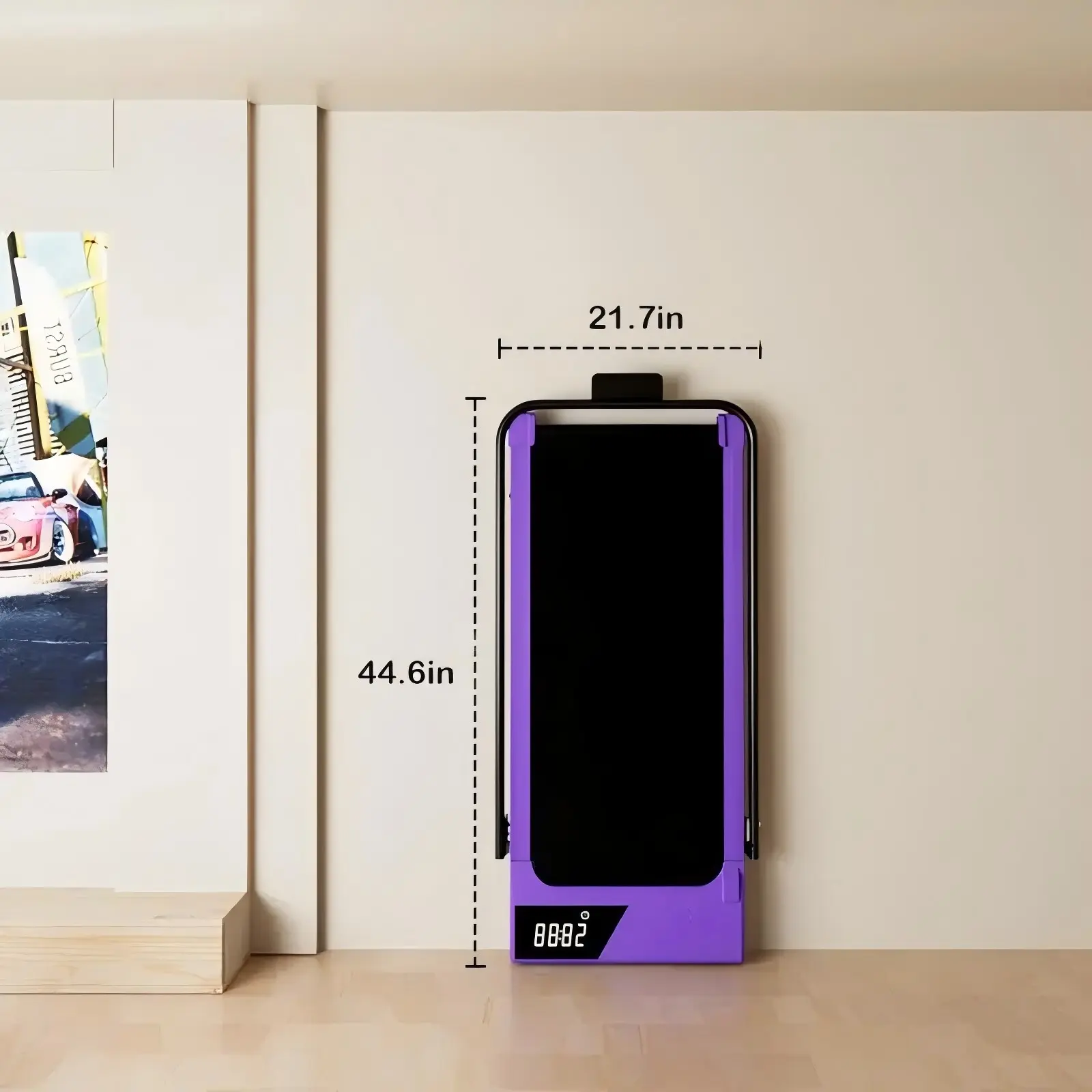 Incline Walking & Running Treadmill (with Handrails) — Purple