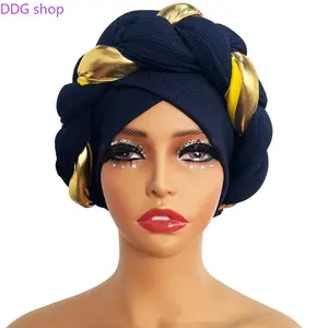 Women’s Ethnic‑Inspired Twisted Color‑Block Thick Braid Cross‑Design Head Wrap, Fashion Elastic Headband Turban, Soft Decorative Versatile Headwear, Ideal for Daily Styling, Casual Outings, Vacation Looks and Boho‑Chic Occasions