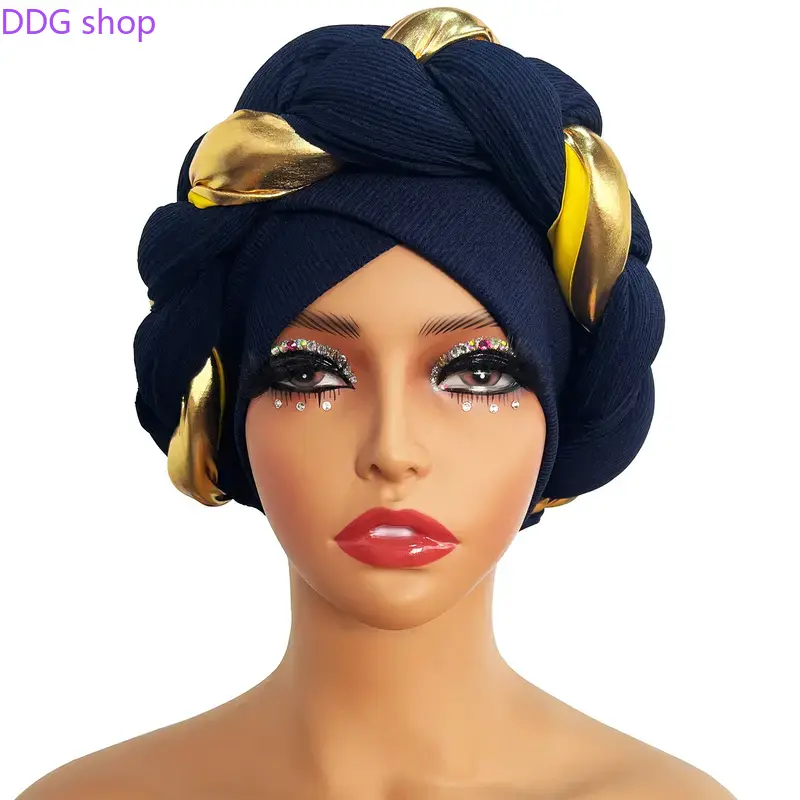 Women’s Ethnic‑Inspired Twisted Color‑Block Thick Braid Cross‑Design Head Wrap, Fashion Elastic Headband Turban, Soft Decorative Versatile Headwear, Ideal for Daily Styling, Casual Outings, Vacation Looks and Boho‑Chic Occasions