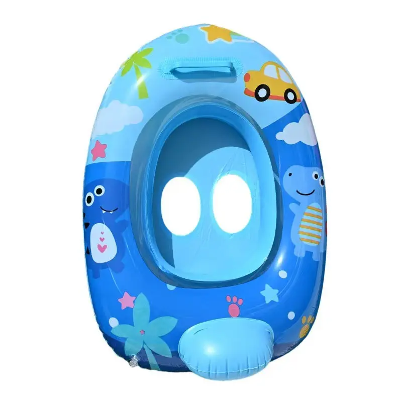 Cartoon Inflatable Kids Swim Boat, Anti-Tip with Safety Handle, Thick Seat Ring, Baby Pool Beach Play Float, Infant Swimming Toy, Infant Floatie, Pool Floats, Inflatable Pool Floaters, Pool Floaties
