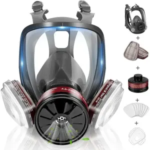 Dapto Nuclear & Chemical Double Active Filter Gas Mask with Activated Carbon Filters for Radiation Chemical & Biological Protection