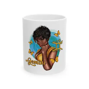 Gemini Zodiac Ceramic Mug - Astrology Gift, Personalized Coffee Cup for Birthday, Horoscope Lover, Unique Home Decor, Zodiac Sign