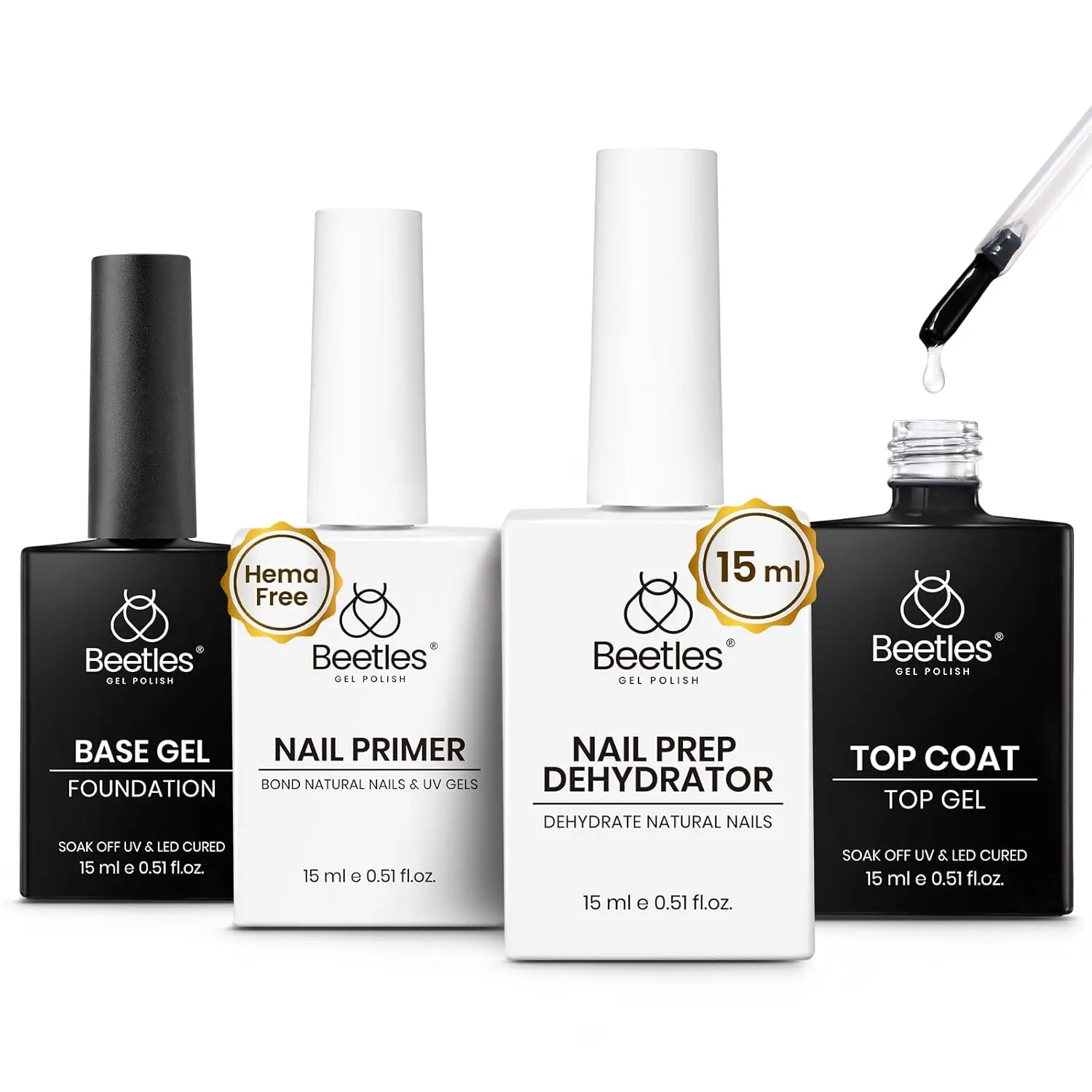15ML Clear Gel Top Coat and Base Coat Set 
