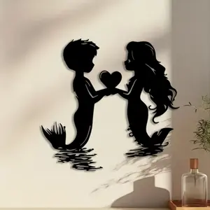 1pc Romantic Love Metal Wall Art, Romantic Love Statue Mural, Perfect for Bedroom, Boudoir, Love Alcove Decor, Valentine's Decor, Ideal Gift for Mermaid - Themed Brides Halloween Christmas decorations