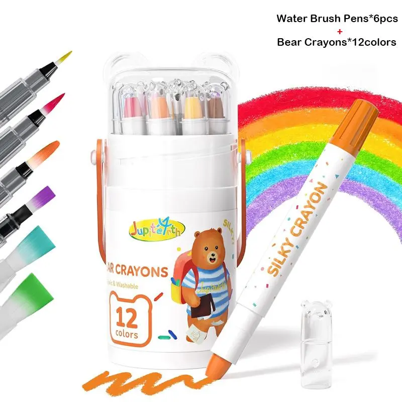 12colors+Water Brush Pens*6pcs