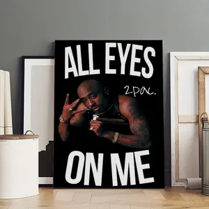 2Pac ‘All Eyez on Me’ Iconic Album Canvas: Ultimate Hip-Hop Fan Man Cave Centerpiece & Old-School Rap Head Apartment Decor posters  room  decor