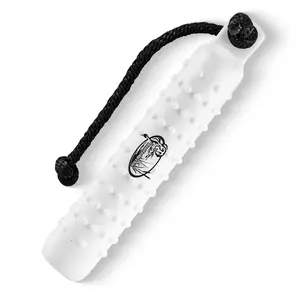 Standard Size Plastic Dog Training Bumper With Throw Rope Dog Retrieving Dummy Duck Dog Hunting Training Tool Highly Visible Dog Float Toy – Orange - White