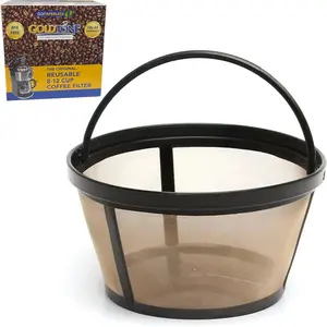 A reusable 8-12 cup basket coffee filter suitable for makers and brewers, replacing your paper coffee filters.