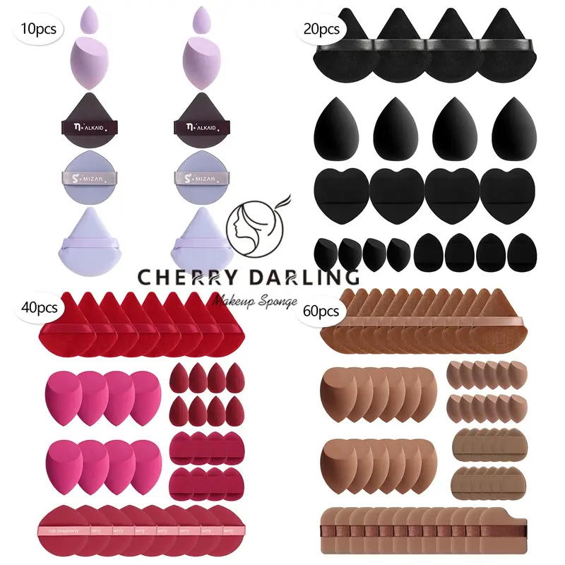 10/20/40/60pcs Multi-Functional Makeup Sponges, Beauty Blenders, Latex-Free Wet and Dry Beauty Blending Tools for Flawless Foundation, Suitable for All Skin Types