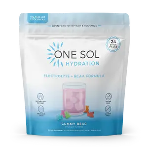 One Sol Hydration - On The Go Lean Hydration + Electrolytes, BCAA's, and Metabolyte Booster y Agua Fresca - Gummy Bear Flavor