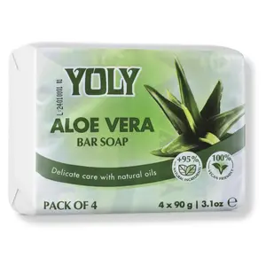 Yoly Bar Soap Aloe Vera 4 Pack 90g each –Gentle Daily Cleanser