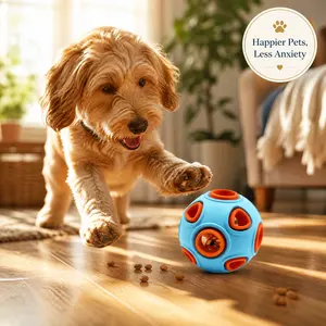 2-Pack Dog Rubber Bell Balls - Interactive Chew Toys for Puppies and Small Dogs (No Lights) squeaky