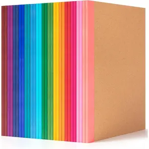 30 Pack Lined Notebook Journals Bulk, A5 College Ruled Composition Notebook, 8.3”x 5.5”,Kraft Cover with Rainbow Spines, 15 Colors 60 Pages for School Office Travel