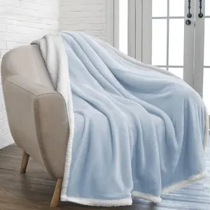 PAVILIA Sherpa Fleece Throw Blanket for Couch, Soft Thick Bed Blanket for Sofa, Cozy Warm Reversible All Season Throw, Fuzzy Plush Winter Blanket for Men Women