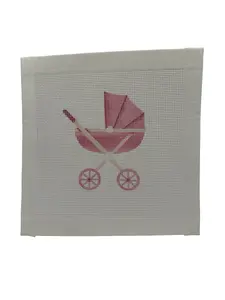 Pink Baby Carriage Needlepoint Canvas