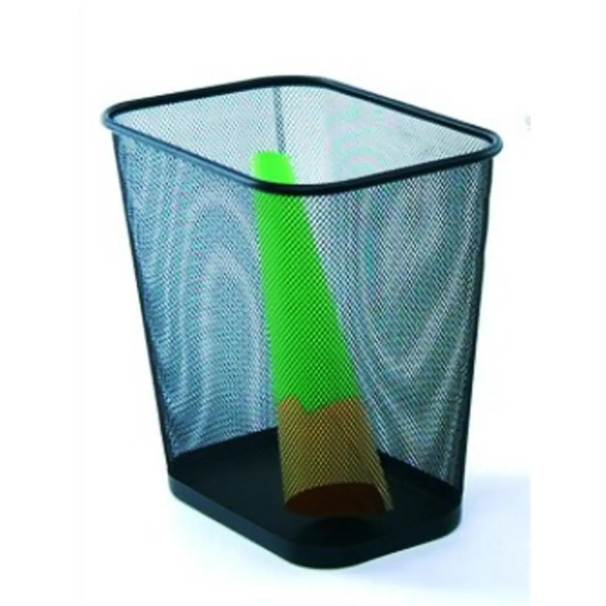 212 MAIN Durable Wire Mesh Rectangular Trash Storage Can - Black, 8x12x12 In, Household Room Waste Bin Accessory