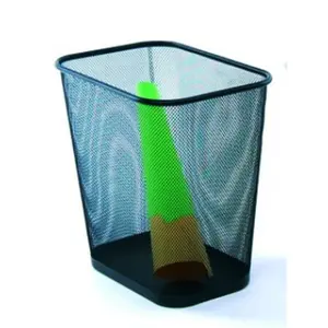 212 MAIN Wire Mesh Rectangular Trash Storage Can, Black 8x12x12 Inches Household Waste Bin for Room Use