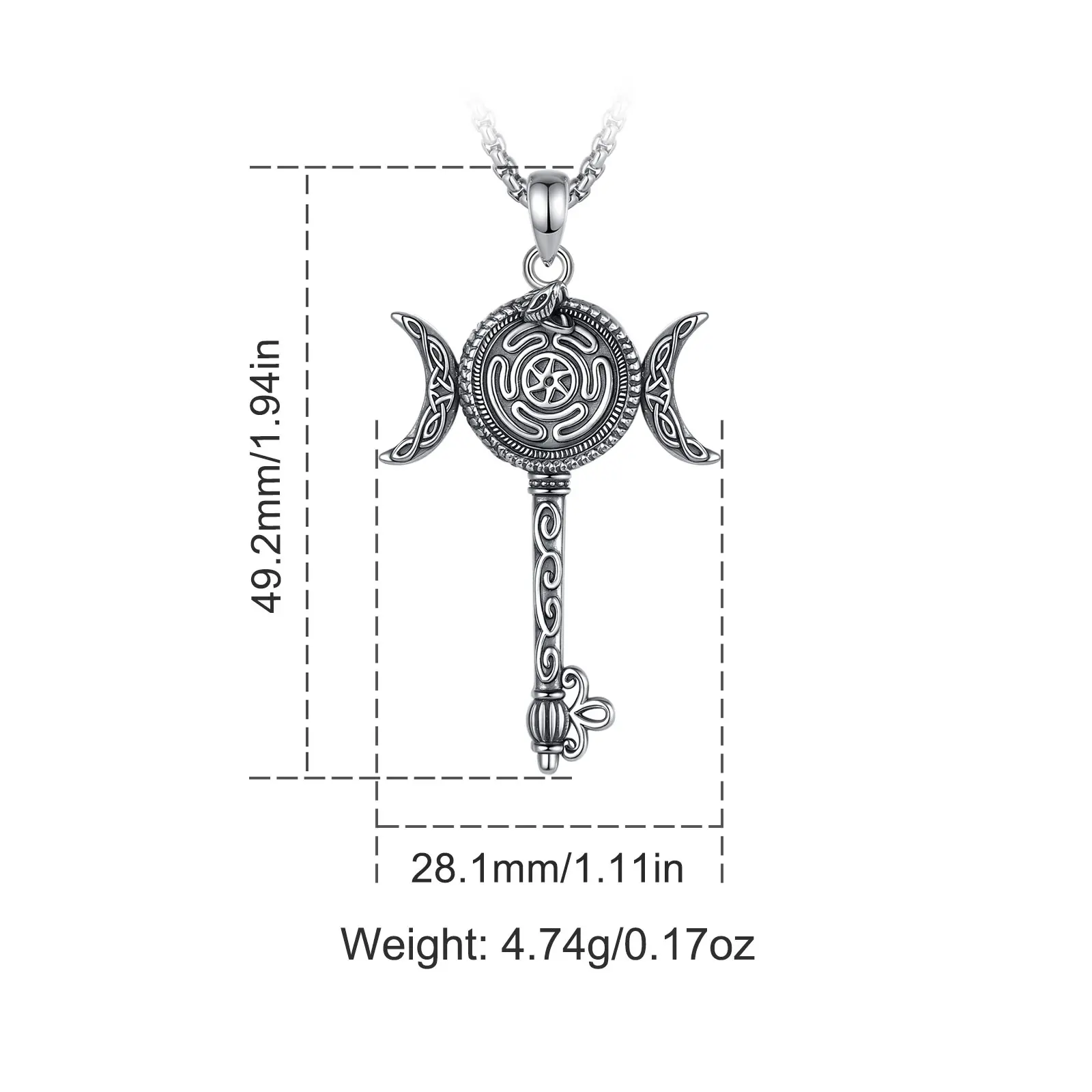 2025 Vintage Triple Moon Goddess Snake Labyrinth