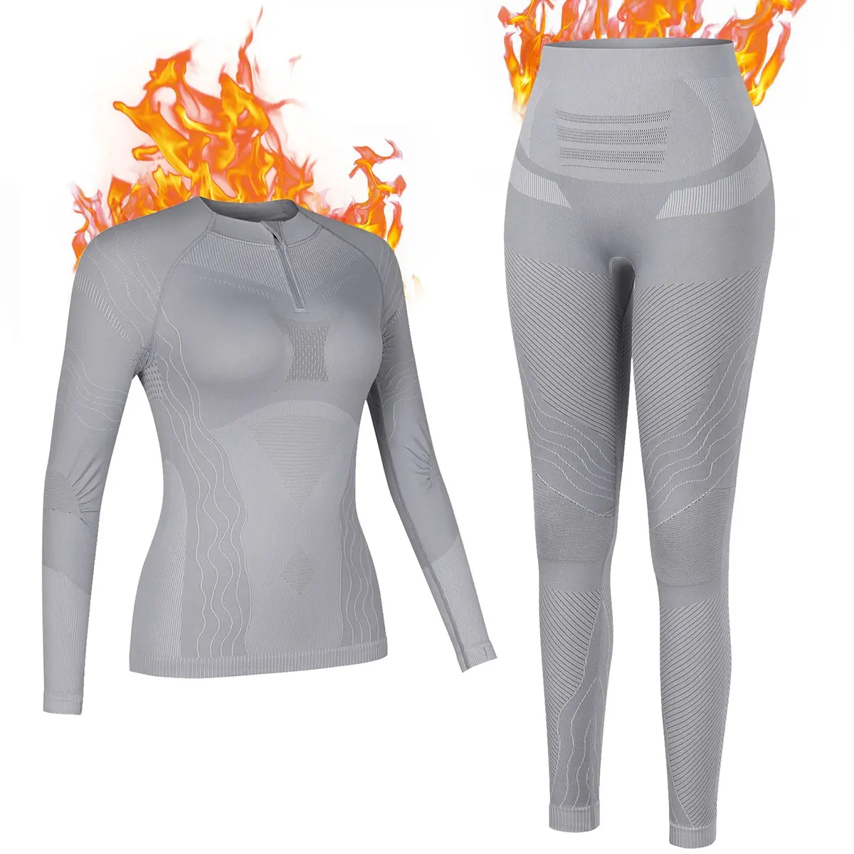 Grey【Half-zipper collar】