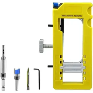 Door Hinge Jig, Hinge Installation Kit, Door Hinge Router Template With Non-slip Pads Removable Inserts for Outdoor Camping, Daily Household,