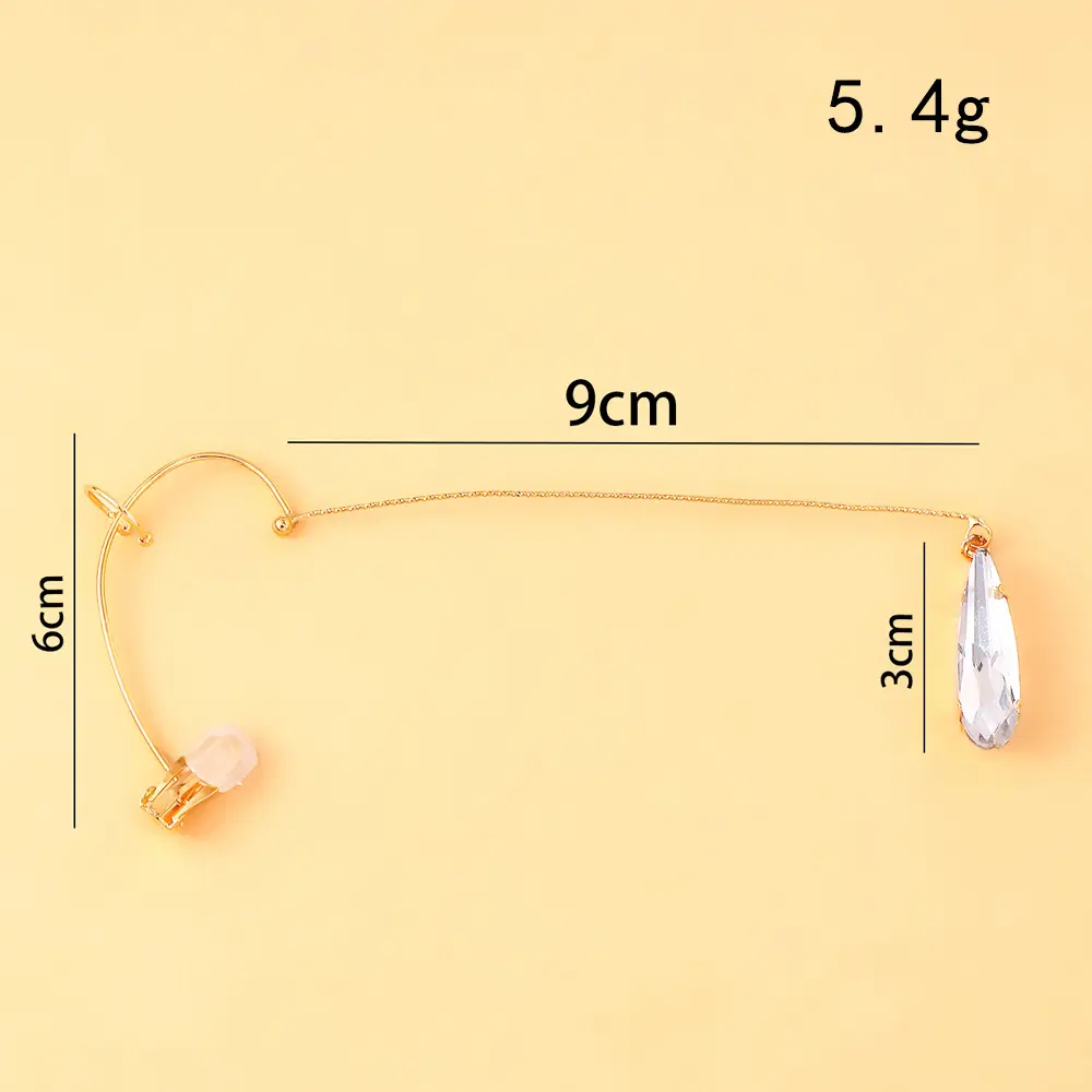 New Water Drop Ear Hooks for Women Simple Design Rhinestone Hanging Earrings High-end Earrings with Elegant Teardrop Shape