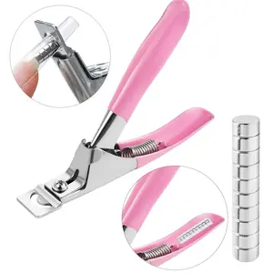 Stainless Steel Nail Clipper, 1 Count Portable U-shaped Nail Trimmer with 10pcs Nail Measuring Magnets, Professional Manicure Tool for Home & Salon Use, Nail Clipper Kit