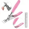 Stainless Steel Nail Clipper, 1 Count Portable U-shaped Nail Trimmer with 10pcs Nail Measuring Magnets, Professional Manicure Tool for Home & Salon Use, Nail Clipper Kit