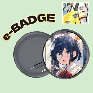 Smart Electronic Badge, Anime Peripheral Second-Screen APP Connection, Wireless Animation Peripheral Image, Smart Bar Button Badge, Badge Decoration