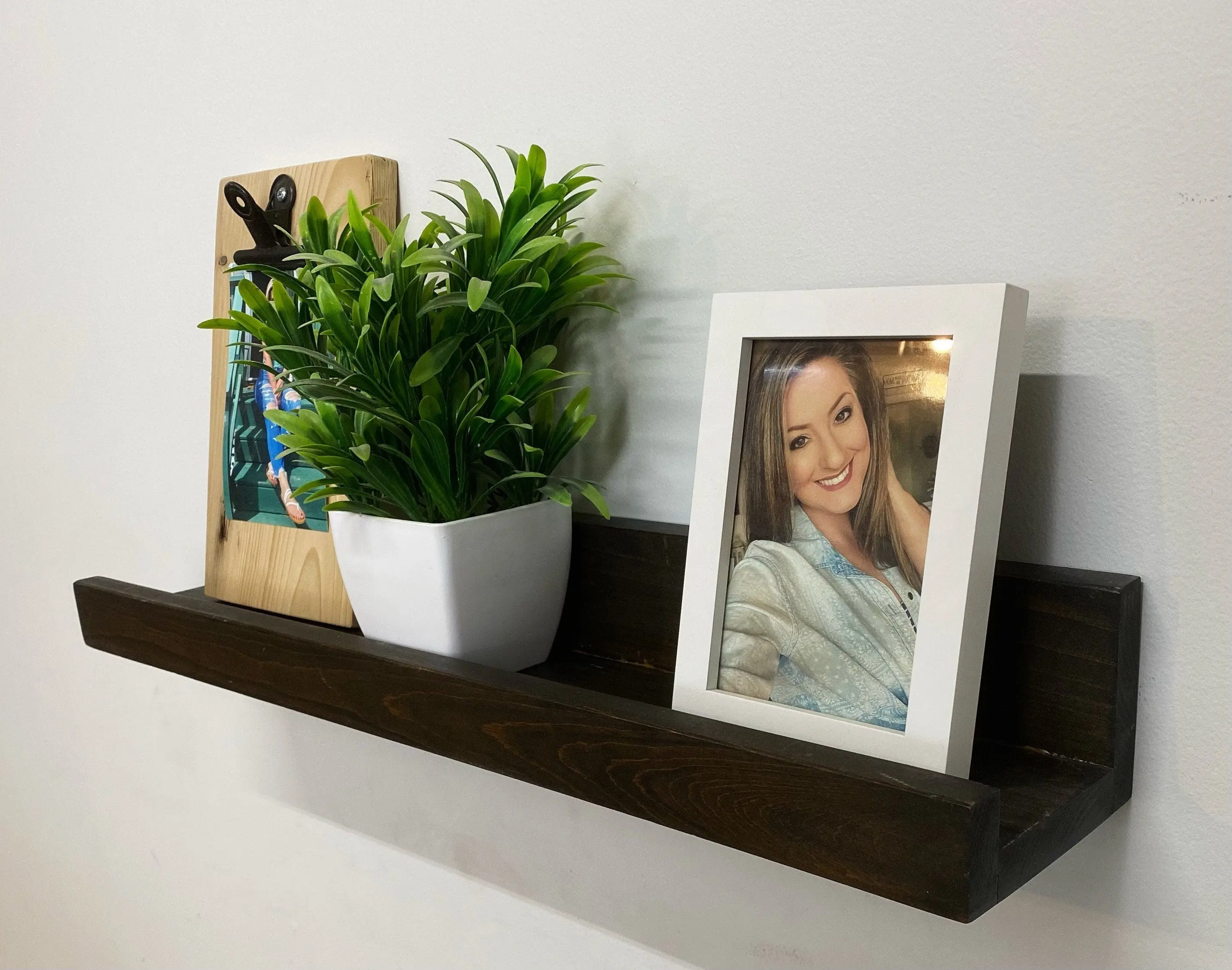 Picture Ledge Shelf - Floating Wood Picture Ledge