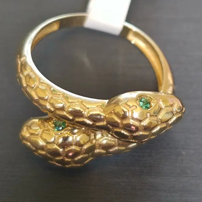 14k Gold Serpent Ring, Size 6.5, Model RR005