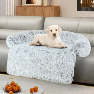 Luxurious  Couch Bed Protector for Dogs Memory , Removable Fluffy Plush Pet Couch Cover for Dogs Washable, Calming  Sofa Beds,  Couch Protector, Pet Beds Mats for Couch(M)