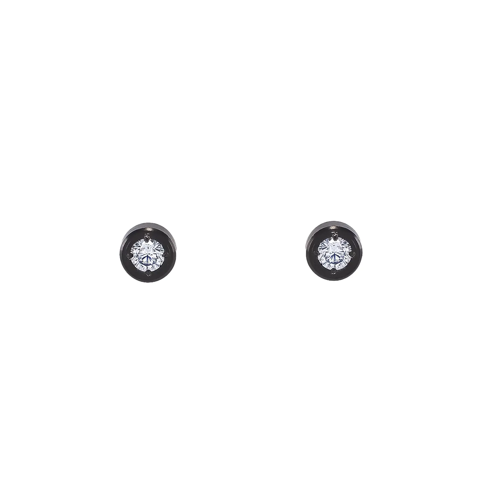 ER002B B.Tiff .05ct Black Pavé Solitaire Stud Earrings