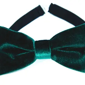 Green velvet bow tie, Christmas emeralds green men boys bow tie