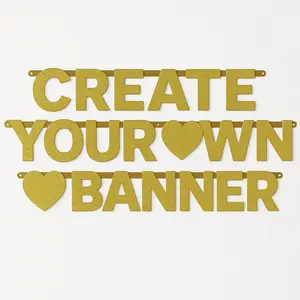 Customizable Gold Glitter Letter Banner Kit for Weddings & Celebrations