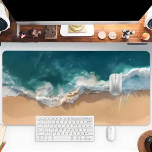 Summer Beach Pattern Mouse Pad, Large Mouse Pad with Keyboard Pad, Non-slip Rubber Base Mouse Mat, Desk Mat for Laptop, Computer, Office, Home, Desk Accessories